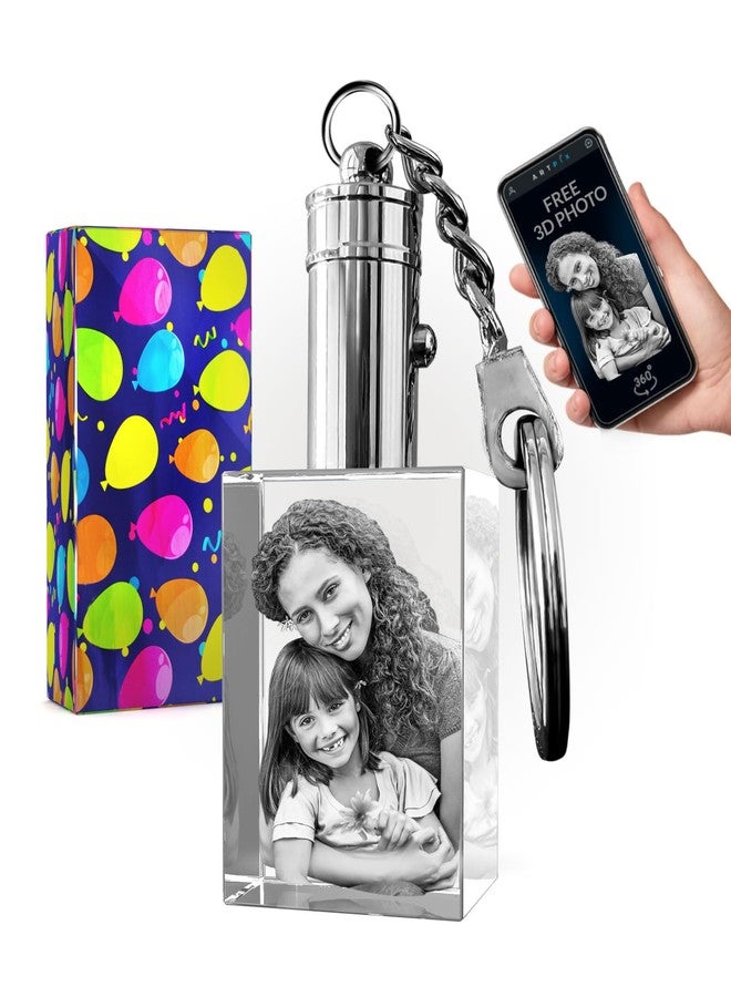 ArtPix 3D سلسلة مفاتيح ArtPix ثلاثية الأبعاد فاخرة من الكريستال، صورة مخصصة للزوجة، النساء، الرجال - Image 1